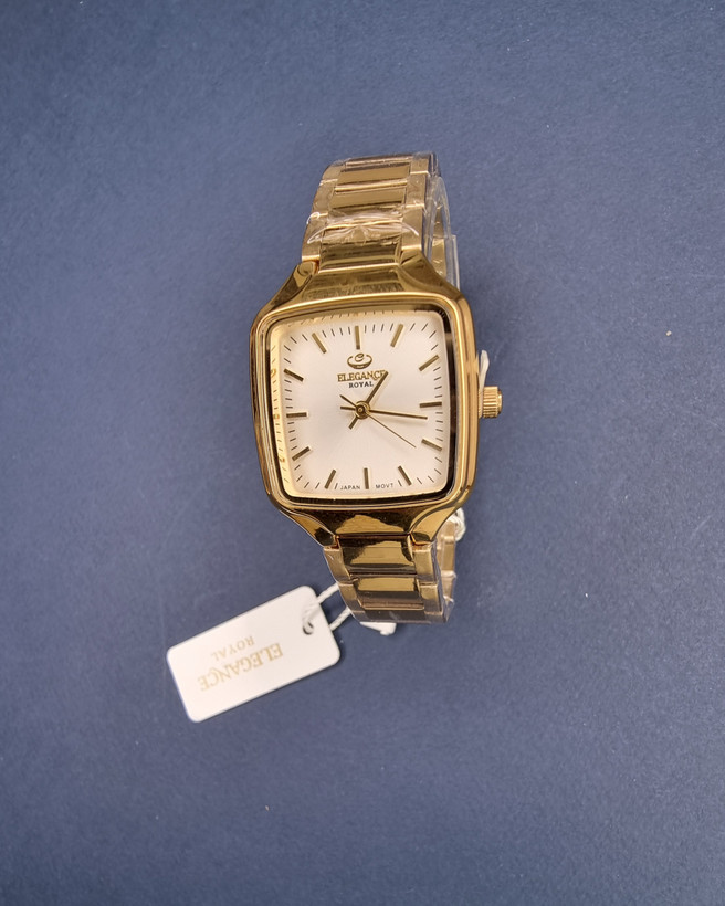 ساعت مچی زنانه الگانس طلایی چهارگوش