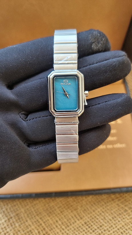 ساعت مچی سلیدا نقره ای صفحه آبی