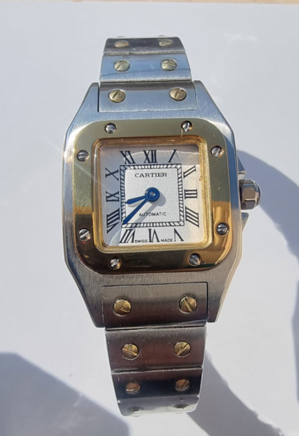 ساعت مچی کارتیر زنانه سانتوس فلزی طلایی نقره ای