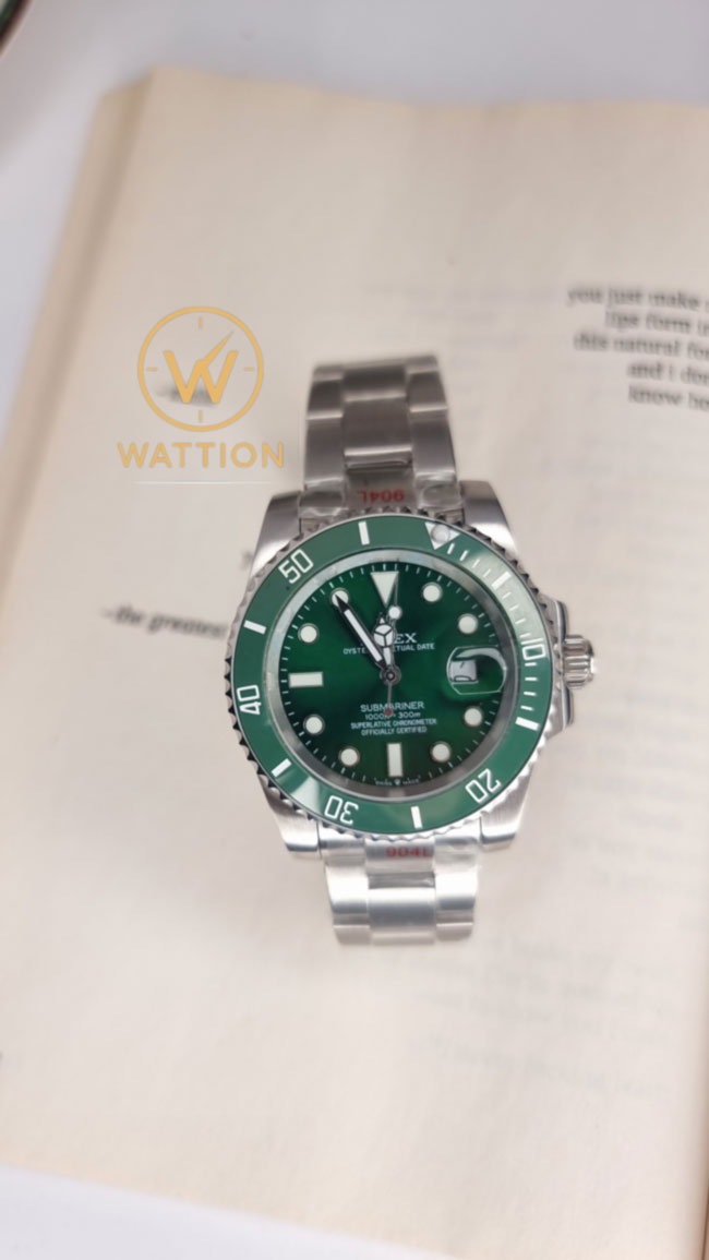 ساعت مردانه رولکس ساب مارینر فلزی نقره ای  صفحه سبز